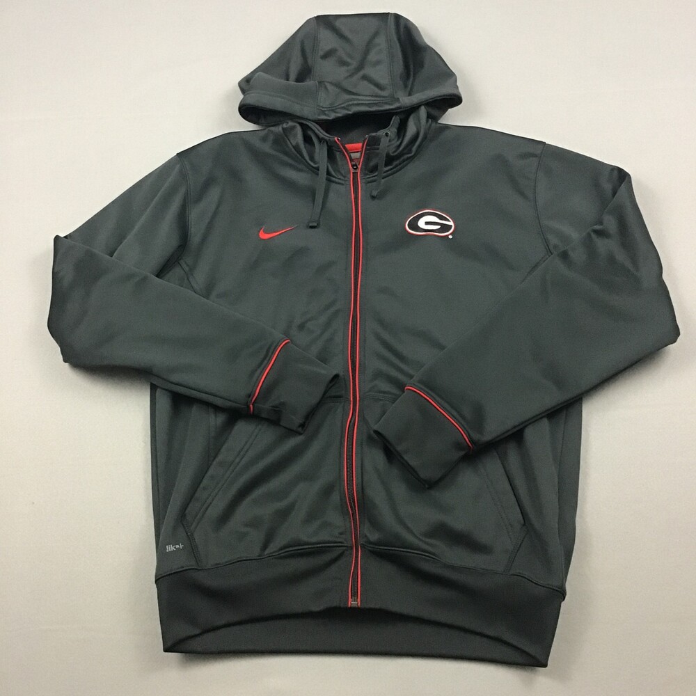 Vintage Georgia Bulldogs Jacket Men Small Black Red Nike Therma Football S Y2K
